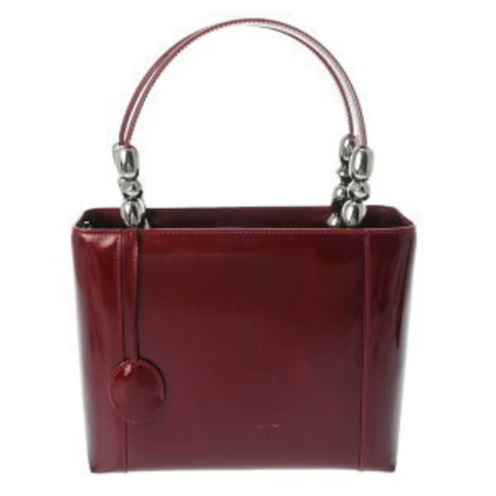 Dior Maris Pearl Bordeaux Red Patent Vernis Calfskin Handbag